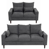 Panana 2 Seater & 3 Seater Fabric Corner Sofa Living Room Suite Set, Sofa Sets for Living Room, Grey Panana