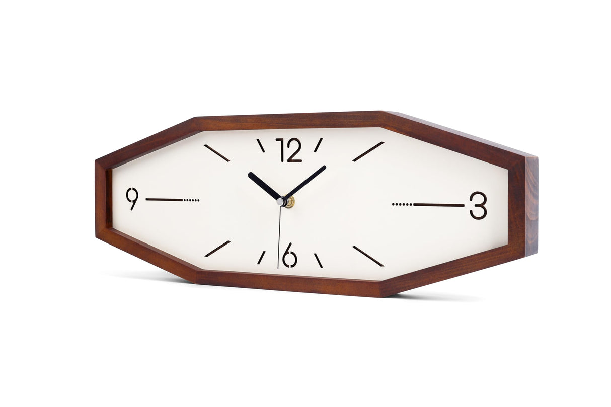 DaguyS Wooden Retro Wall Clocks, 18 Inches Square Clocks Rectangular Wall Clock Battery Operated Silent Non-Ticking, for Kitchen Living Room Office Home Desk Bedroom (Brown) DaguyS