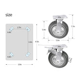 tonchean 6 Inch Rubber Caster Wheels Heavy Duty Anti-Skid Swivel Casters 1653Lbs Silent Universal 360 Degree Rotation Ball Bearing Set of 4 (All Swivel,2 with Brake Lock, 2 Without) tonchean