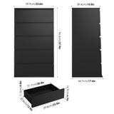 FOTOSOK Black Dresser, 5 Drawer Dresser Tall Black Dresser with Large Storage Space, Modern Storage Chest of Drawers, 23.6L x 17.6W x 39.1H Inch Storage Organizer Cabinet for Home, Black FOTOSOK