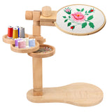 Embroidery Hoop Stand, Rotated Wooden Embroidery Holder Adjustable Rotatable Cross Stitch Stand for Embroidery Sewing Needlework Projects (Embroidery Hoop Not Included) Gosknor