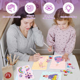 DREACAREFT Poke Art and Craft Kits Princess for Girls, 8 Princesses and 4 Accessories, Mess Free DIY Creative Activity, Birthday Gifts Toys for 5 6 7 8+ Year Old Girls DREACAREFT