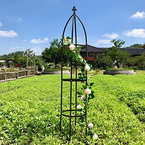 Garden Arch Trellis for Climbing Plants Rose Thicken Metal Wedding Arches Arbor Ceremony Party Outdoor Floral Decor Bronze AngJi