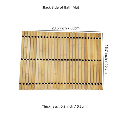 HJJKKH Bath Mat Rayon Derived from Bamboo 15.7X 23.6 inches, Foldable Floor Shower Bath Mat for Bathroom, Bathtub, Shower, Sauna, Hot Tub - WoodArtSupply