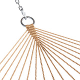 Lazy Daze Hammocks 10.5 FT Double 2 Person Caribbean Rope Hammock, Hand Woven Polyester Hammock with Spreader Bars, for Outside Outdoor Backyard Patio Poolside,450 LBS Capacity, Tan Lazy Daze Hammocks