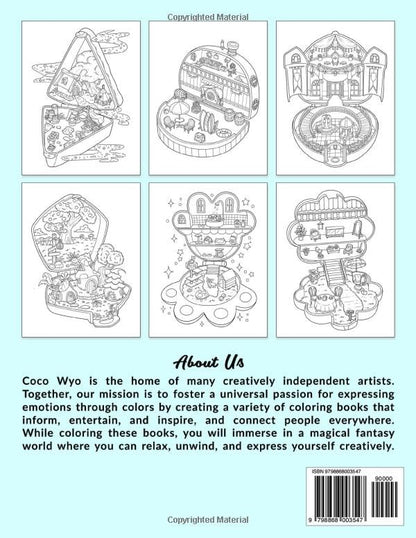 Pocket World: Adult Coloring Book with Miniature Worlds inside Tiny Items for Relaxation and Stress Relief