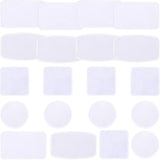 iFForce Sublimation Patches - Iron-on Blank Patches 4 Shapes for DIY Hats Jeans - Self Adhesive Stick to Cosmetic Bags Mobilephone Computer (20pcs White Border) iFForce