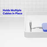 BedShelfie Bedside Shelf, Bunk Bed & Top Bunk, College Dorm Room Essentials, Clip On Nightstand, Bed Side Table Tray Organizer, Dorm Room Decor, College Dorm Essentials - Cable Catch, White BedShelfie