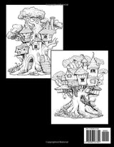 Whimsical Tree Houses Coloring Book: A Coloring Book Full of Fairytale Treehouses WoodArtSupply