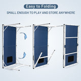 Tiktun Ping Pong Table, Foldable Tennis Table,with 2 Table Tennis Paddles and 3 Balls, Indoor/Outdoor Portable Table Tennis Game with Net,Blue,Medium Tiktun