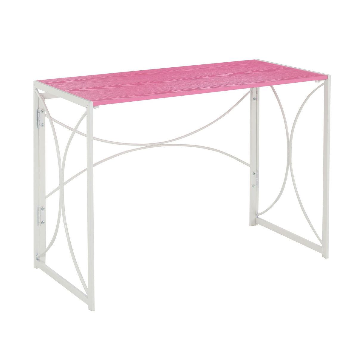 Convenience Concepts Designs2Go Nova Folding Desk 39.5" - Contemporary Modern Office Table, Makeup Vanity and Crafts Table, No Tools Assembly & Easy to Store, Pink/White Convenience Concepts