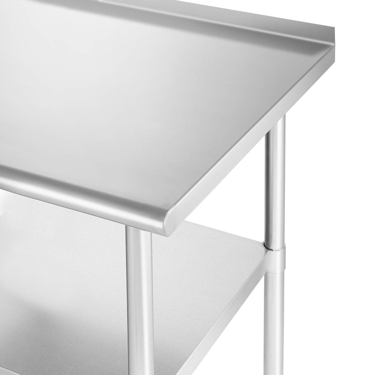 GRIDMANN Stainless Steel Kitchen Prep Table 72 x 24 Inches with Backsplash & Under Shelf, NSF Commercial Work Table for Restaurant and Home GRIDMANN