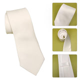 YANIYA Male Blank Sublimation Necktie Solid Color White Embryo DIY Neck Tie for Casual Formal Wedding Party Business Occassion YANIYA