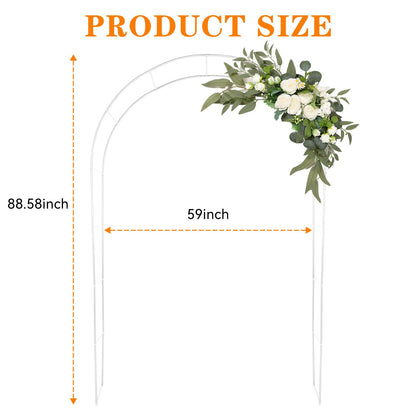 Adorox 7.8ft Backdrop Stand - Balloon Arch Kit, Stable Balloon Arch Frame, Metal Wedding Arch for Wedding Birthday Party Baby Shower Decoration(White) - WoodArtSupply