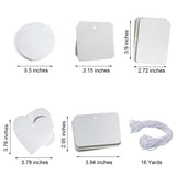 Twavang 30Pcs Sublimation Air Freshener Blanks 5 Styles Car Scented Hanging Sheets DIY Sublimation Air Freshener Set with 30Pcs Self Adhesive Bags and Elastic Rope for Home and Car Decoration Twavang