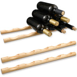 Barydat 4 Pcs Compact Wooden Wine Rack Wood Wine Bottle Holder Countertop Wine Holder Stand Display Wine Rack Shelf Small Stackable Wine Bottle Storage Organizer for Cabinet Fridge Tabletop Bar Barydat