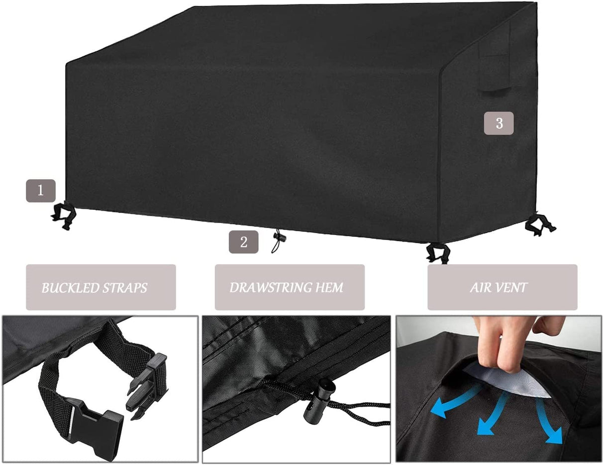 SIRUITON Patio Furniture Covers, Outdoor Furniture Cover Waterproof 4-Piece, Patio Furniture Set Covers, Heavy Duty Durable and Water Resistant Fabric, Fit for Chairs, Couch, Coffee Table, Black SIRUITON