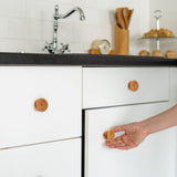 Nicunom 16 Pack Boho Rattan Dresser Knobs, Round Cabinet Knobs Wood Furniture Drawer Knobs with 32 Screws, Handmade Wicker Woven Pulls for Nursery Kitchen Wardrobe Cupboard Nicunom