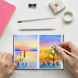 Mixed Media Sketch Pad, 4 x 6 inches 125 GSM (100 Sheets/200 Pages) Sketchbook for Drawing, Hardcover Mix Media Art Sketchbook for Wet and Dry Media,Painting,Drawing. 4X6 E-WEICHEN