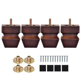 Michanco 3 Inch Square Wood Legs for Furniture Set of 4,Replacement Couch Feet,Sofa Legs,Furniture Legs with M8 Bolt Screw in Espresso Michanco
