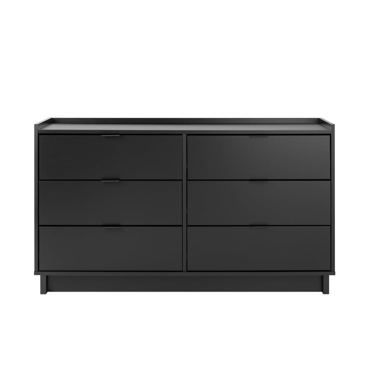 Prepac Simply Modern 6-Drawer Double Dresser for Bedroom, Chest of Drawers, Modern Bedroom Furniture, 52.5” wide x 16” deep x 29.5” tall, Black Prepac