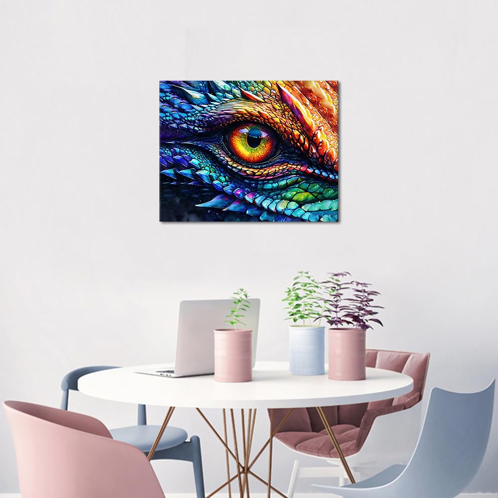 TUMOVO DIY Paint by Number for Adults Dragon Eye and Scales Paint by Numbers Kits for Adults Paintwork with Paintbrushes Color by Numbers Oil Painting Art Crafts 16"x20"(Frameless) TUMOVO