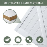 ARK DESIGN 42 x 84inch Sliding Barn Door with 7FT Sliding Door Hardware Kit Included, Pre-Drilled Holes Easy Assembly - Solid MDF Slab Covered with Water-Proof PVC Surface, White,H-Shaped Frame ARK DESIGN