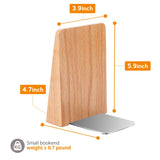 DRELIFAM Red Oak Book Ends Heavy Duty Handmade Book Ends for Shelves Decorative Bookends to Hold Heavy Books (Red Oak Small) DRELIFAM