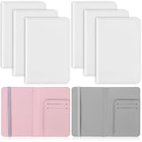 6 Pieces DIY Sublimation Passport Holder Covers, PU Leather Blank Heat Transfer Travel Passport Book Holder Wallet Cover for Passport, Business Cards, Credit Cards, Boarding Passes(Pink+Gray) Easywiny