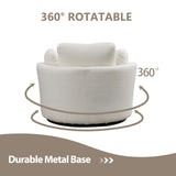 Chifee & Vingol 42.2" Oversized Swivel Accent Chair Round Barrel Chair,Sherpa,Ivory Chifee & Vingol