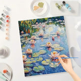 Water Lily Garden Paint by Numbers Kit for Adults - DIY Monet-Inspired Water Lilies Painting on Canvas 16x20 Inches, Acrylic Paint Set, Suitable for Beginners, for Home Decoration/Gifts TAOPAOLAB