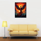 Fire Phoenix Diamond Painting DIY 5D, Numbering Kit, Animal/Wildlife Crystal Rhinestone Diamond Paintwork Mythical Creature Pictures Burning Mountain Artwork Home Decor Adults Gift(12''Wx 16''H) TUMOVO