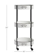 Deco 79 Metal Kitchen Rolling 3 Shelf Storage Cart with Wheels, 16" x 16" x 34", White, LARGE SIZE Deco 79