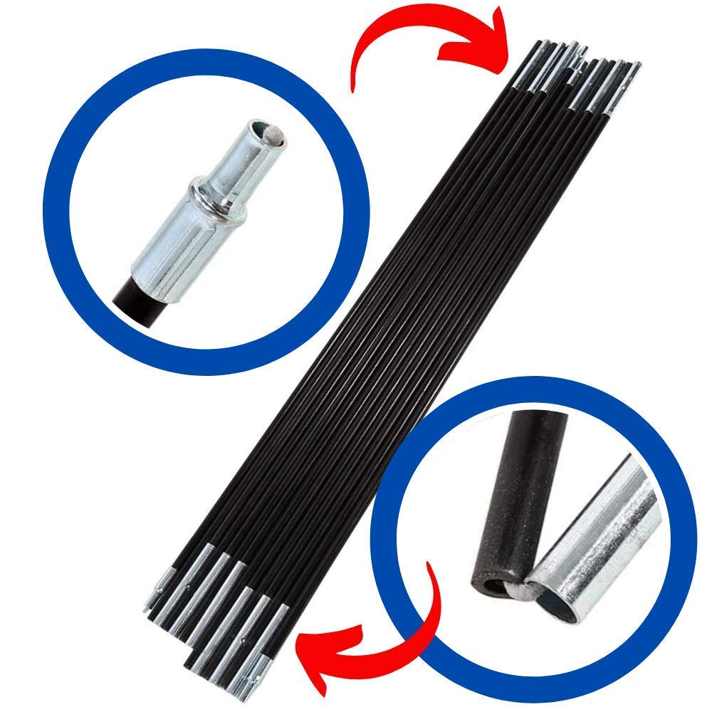 Upper Bounce Fiber Glass Rods Replacement for Top-Ring Enclosure with 8 Pole Caps – Trampoline Net Support Rods for 12' Round Trampolines - Anti-Rust Fiber Glass Rods for Outdoor Trampolines Upper Bounce