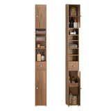 SoBuy Natural Bathroom Tall Cabinet with Drawer, Doors, and Adjustable Shelves SoBuy