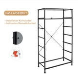 Mifuro Tall Dresser for Bedroom, Vertical Storage Organizer Tower with 7 Drawers, Chest of Drawers with Fabric Bins, Steel Frame, Wood Top for Bedroom, Closet, Entryway- Black Mifuro