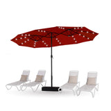 HERA'S PALACE 15 ft Patio Umbrella with 36 LED Solar Lights, Double Sided Outdoor Umbrella for Patio, Table Umbrella Outdoor Patio with Base for Garden Pool HERA'S PALACE