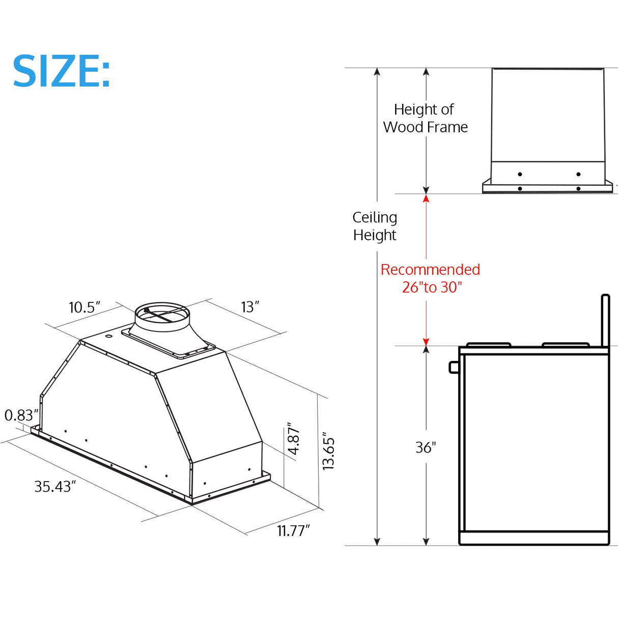 IKTCH New 36" Range Hood Insert, 900 CFM Ducted/Ductless Range Hood with 4 Speed Fan, White Stainless Steel & Tempered Glass Range Hood 36 inch with Gesture Sensing&Touch Control Making life Smarter IKTCH