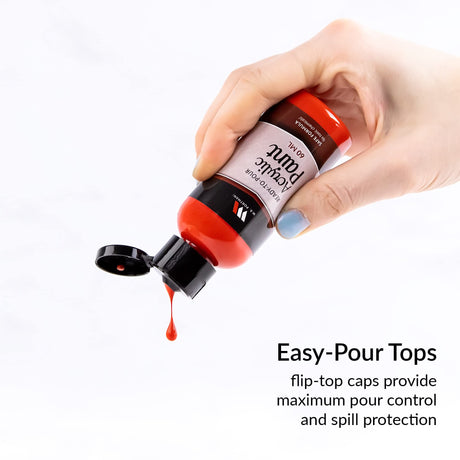 WA Portman 12-Pc Ready To Pour Acrylic Pouring Paint Supplies - 2oz/60ml Bottles of Acrylic Paint Sets for Adults and Kids for Canvas Painting W.A. Portman