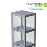 Magshion 68" Tall Curio Display Cabinet, 5 Tier Slim Corner Shelves Collection Display Case for Living Room Bedroom, Gray Magshion