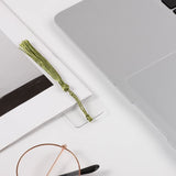 60 Pcs Acrylic Bookmark Blanks, 30Pcs Clear Acrylic Craft Bookmarks for Women with 30 Pieces Colorful Tassel for DIY Bookmarks Crafts School Gift Bags Christmas Stocking Stuffers(4.75 × 1Inch) Prudiut