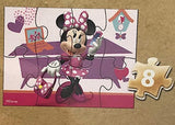 Disney Minnie Mouse 5 Wood Jigsaw Puzzles in Wood Storage Box Disney