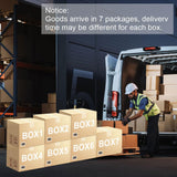 YOPTO 116" Convertible Sectional Couch with Movable Ottoman and 6 Throw Pillows,Chenille Upholstered Comfy Sofa 7 Seater,L-Shaped,Free Combination,Easy Assembly for Living Room,Apartment,Office,Beige YOPTO