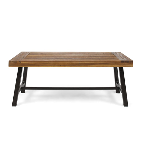 Christopher Knight Home Carlisle Outdoor Acacia Wood Coffee Table, Sandblast/Rustic Metal Christopher Knight Home