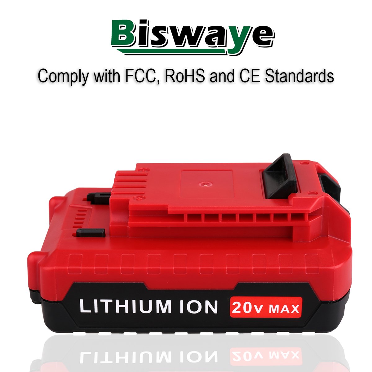 Biswaye 2 Pack 20V MAX Lithium Battery PCC680L Replacement for Porter Cable 20V Tools Battery PCC681L PCC682L PCC660 PCC641 PCC683L PCC685L PCC601 PCC670 Biswaye