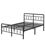 EMODA 16 Inch King Bed Frame with Headboard and Footboard, Heavy Duty King Size Metal Bed Frame, No Box Spring Needed, Easy Assembly EMODA
