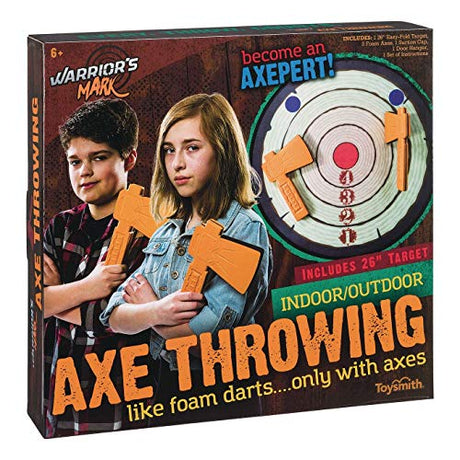 Toysmith Warrior's Mark Indoor/Outdoor Foam Axe Throwing Game - Winner Creative Child Magazine 2019 Toy of The Year - for Girls & Boys Ages 6+ Toysmith