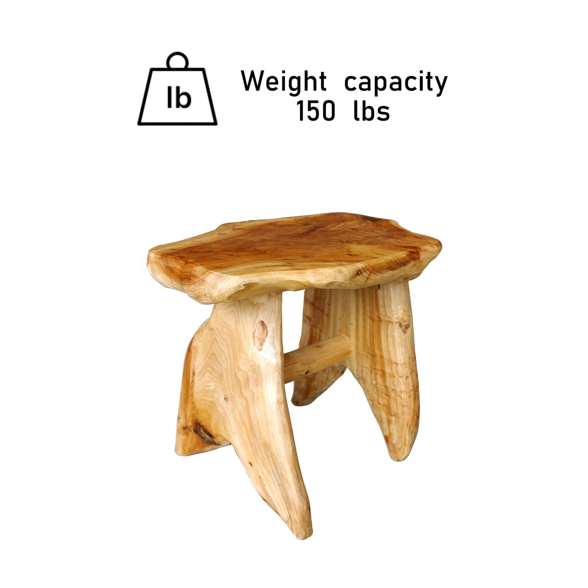 Greenage Cedar Roots Stool Naturally Shaped A-Leg, Medium, 15" x 12" x 13.8" H Wood Stump Side Table Stand Home Décor End Table Greenage