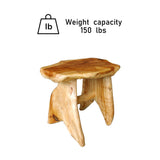 Greenage Cedar Roots Stool Naturally Shaped A-Leg, Medium, 15" x 12" x 13.8" H Wood Stump Side Table Stand Home Décor End Table Greenage