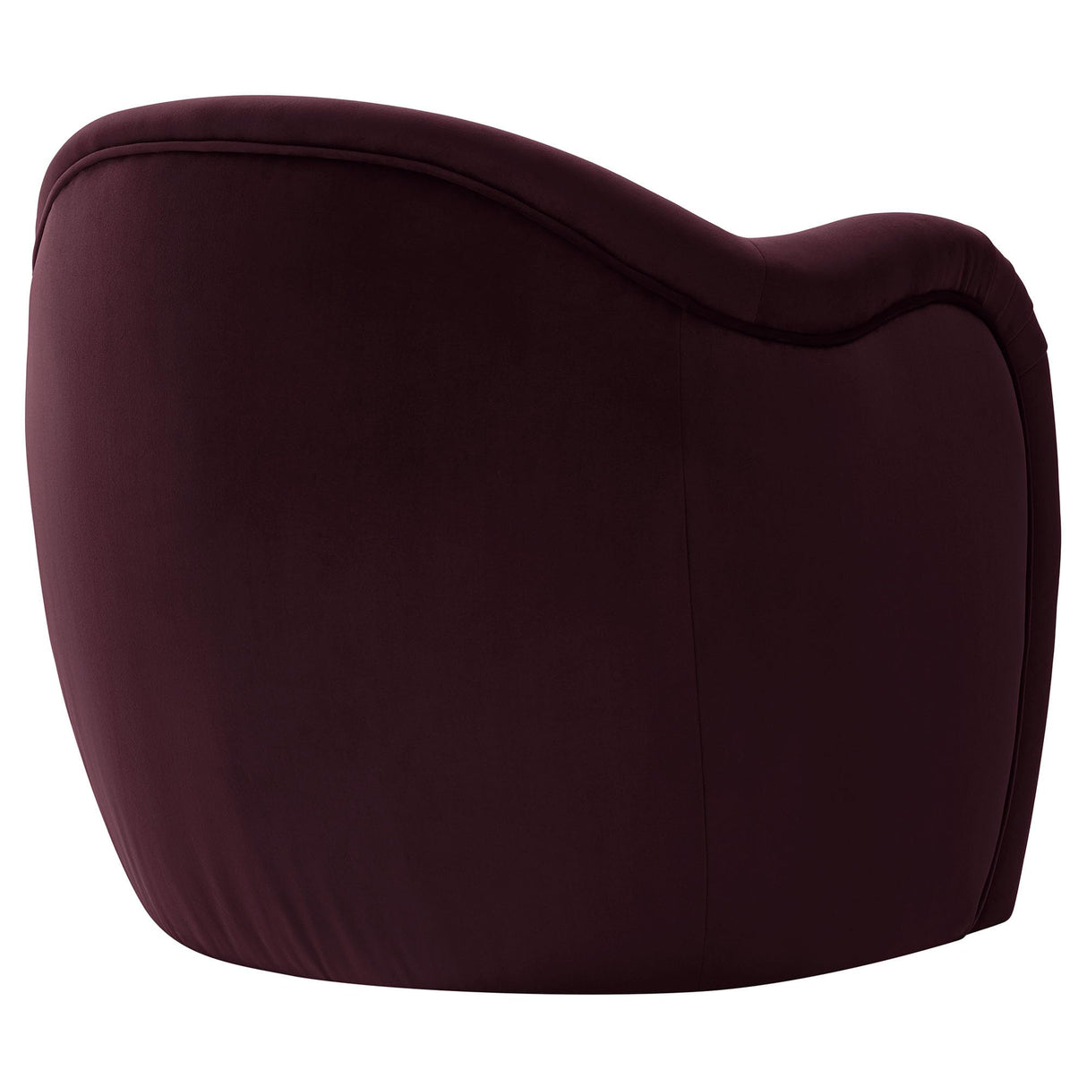 Modway Compose Barrel Chair with Performance Velvet Fabric in Mulberry – Upholstered Accent Armchair with Curved Backrest – Cozy Lounge Chair for Reading – Round Comfy Single Sofa Club Chair Modway